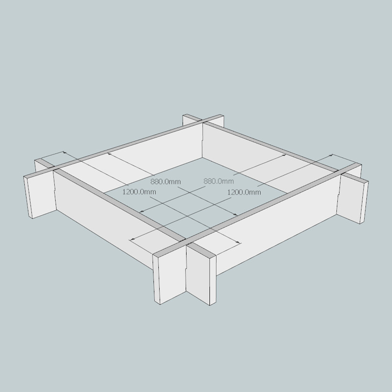 Slot Together Oak Raised Bed Kit - Square 2.4m